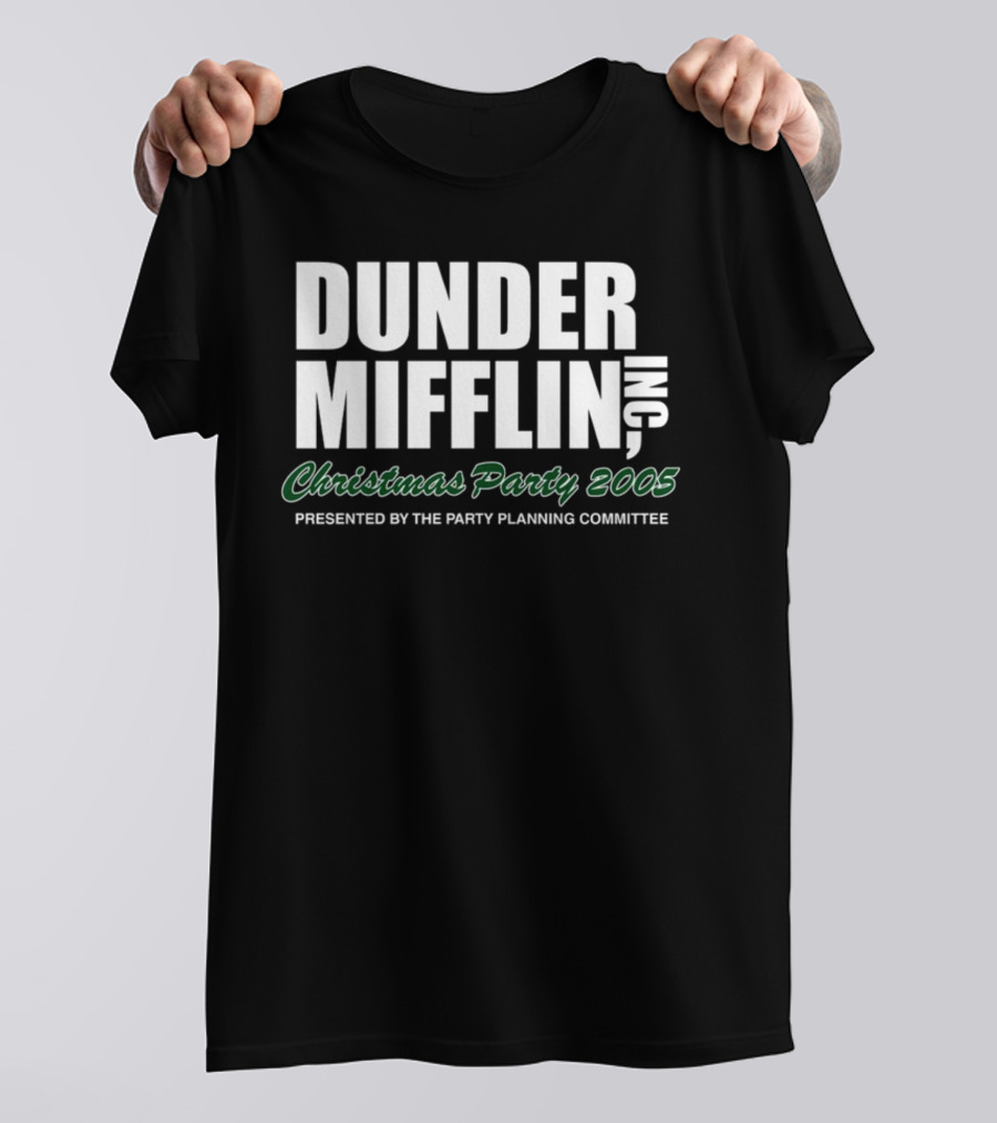 Dunder Mifflin Inc Christmas Party 2005 Presented By The Party Planning Committee Office Event T-Shirt