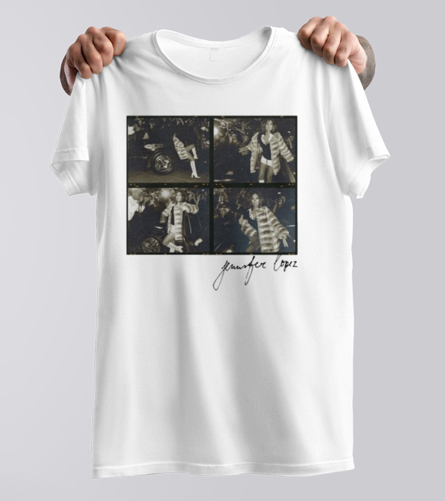 Jennifer Lopez Photo Collage With Signature T-Shirt