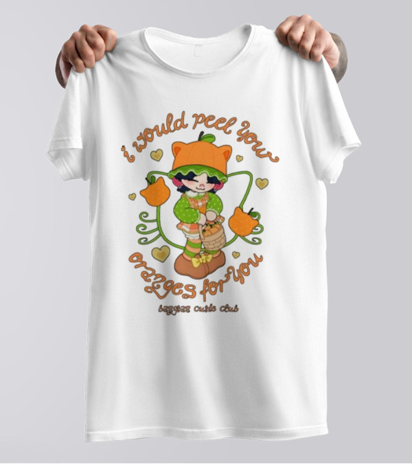 Lizi Bug I Would Peel You Oranges For You Bangtan Cutie Club Playful Orange-Themed Character T-Shirt