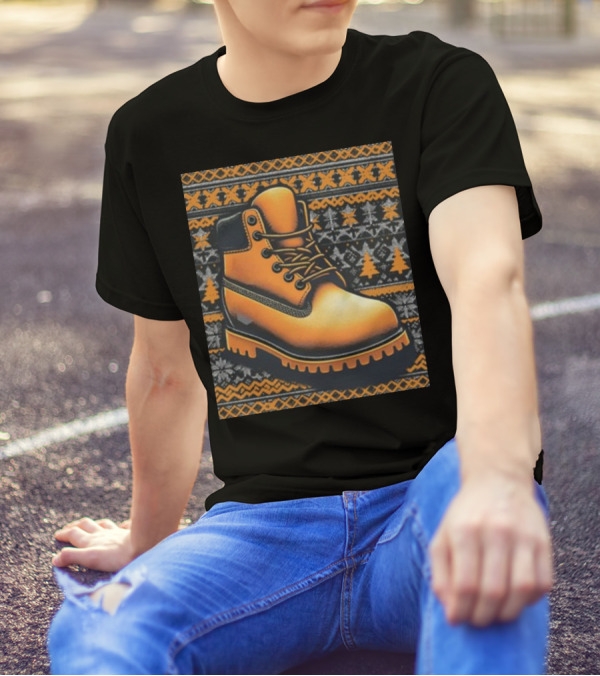 Bigknickenergy Ugly Timbmas Timberland Boot Christmas T-Shirt