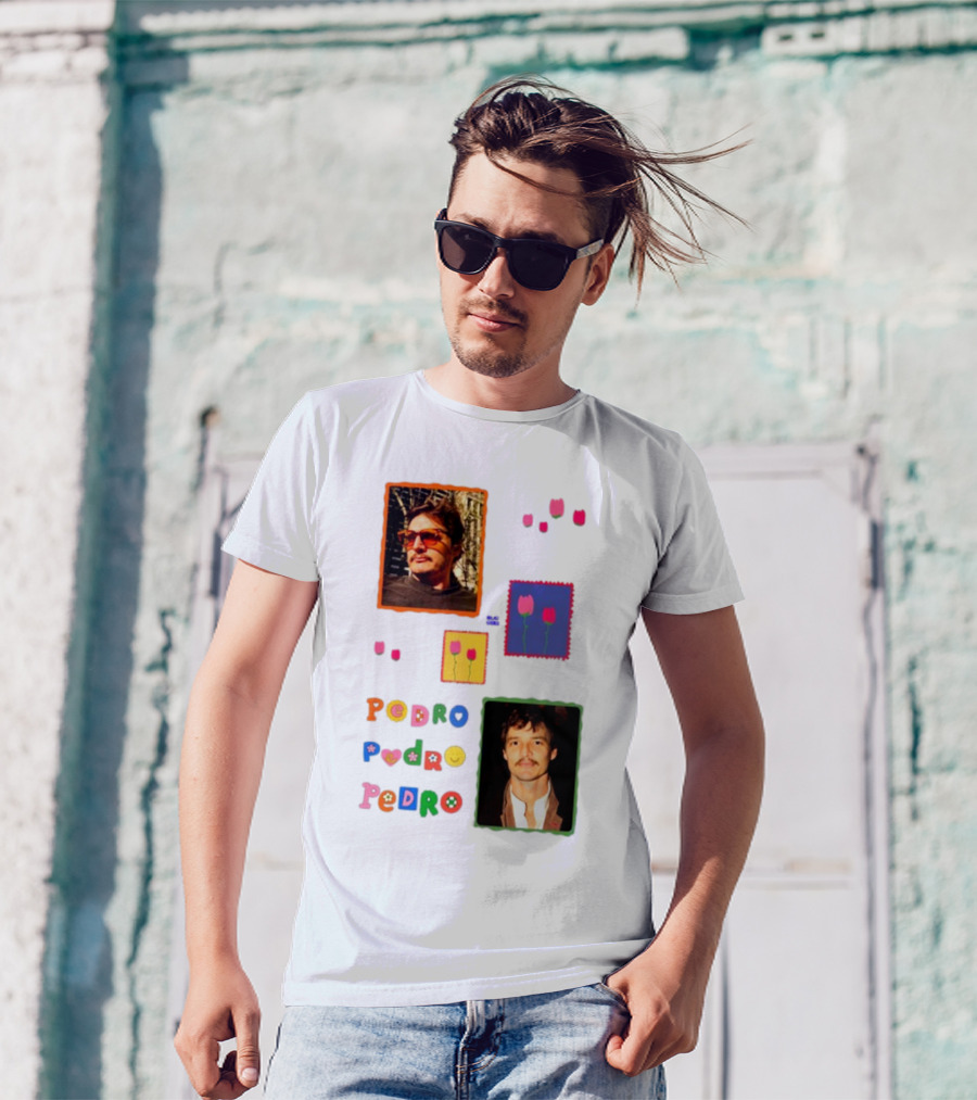 Buggirl200 Pedro Pedro Pedro Colorful Portrait And Tulips T-Shirt