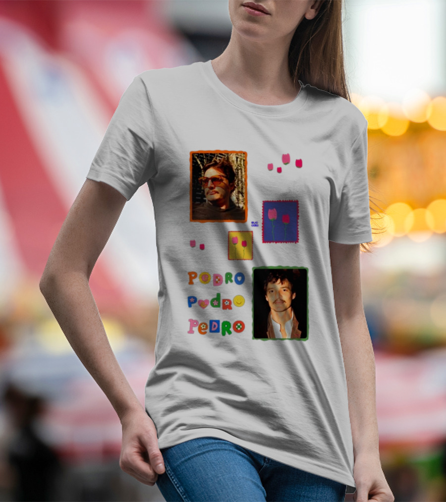 Buggirl200 Pedro Pedro Pedro Colorful Portrait And Tulips T-Shirt