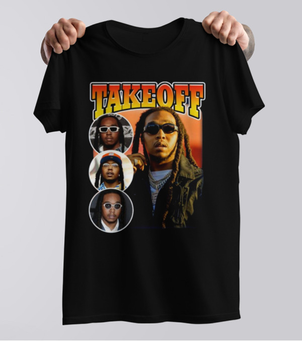 Takeoff Migos Rapper Tribute Collage T-Shirt