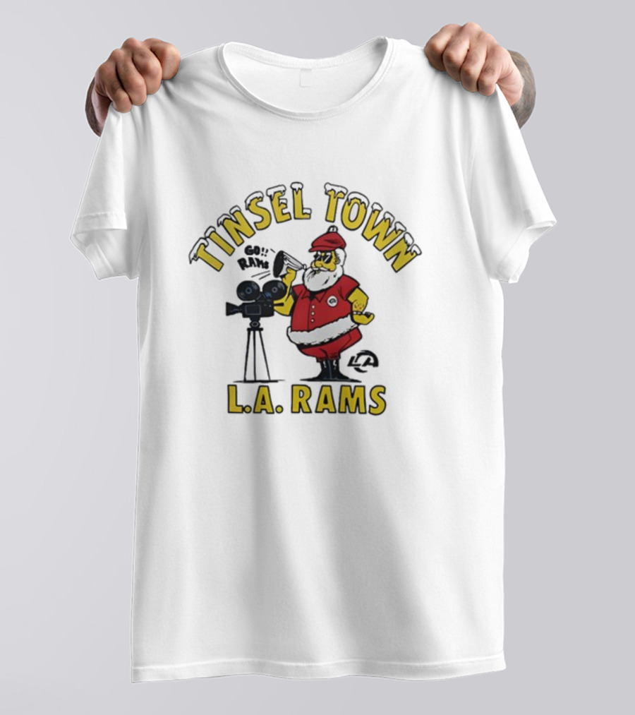 Tinsel Town L.A. Rams Santa Christmas T-Shirt