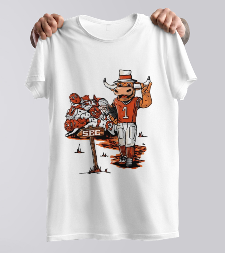 Longhorn Mascot SEC Conference Champs Drawing T-Shirt