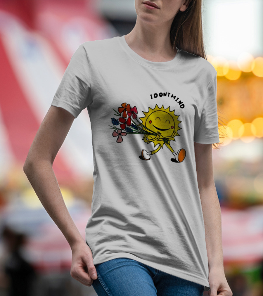 Idontmind Sunshine Carrying Colorful Flowers T-Shirt