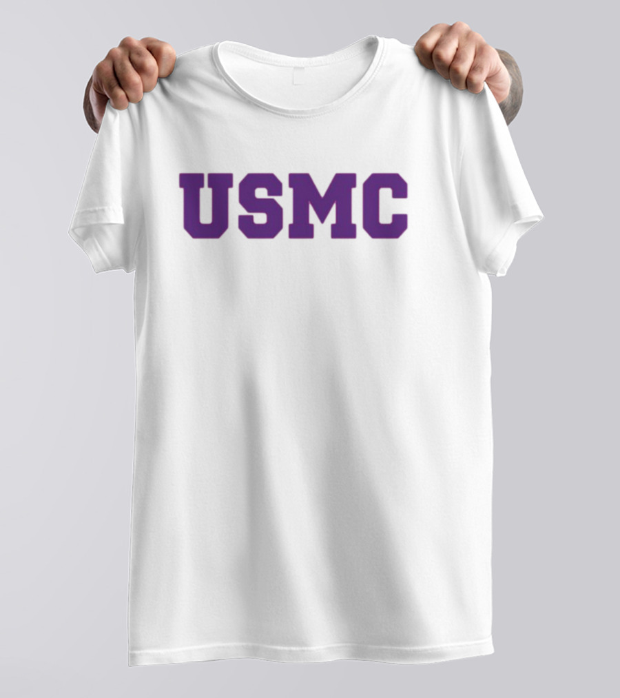 James Carville USMC Purple Bold Letters T-Shirt