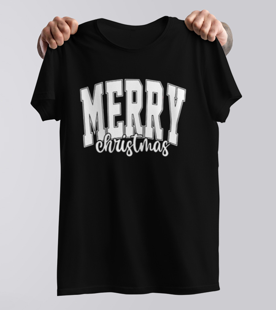 Merry Christmas Simple Classic Bold Festive Text T-Shirt
