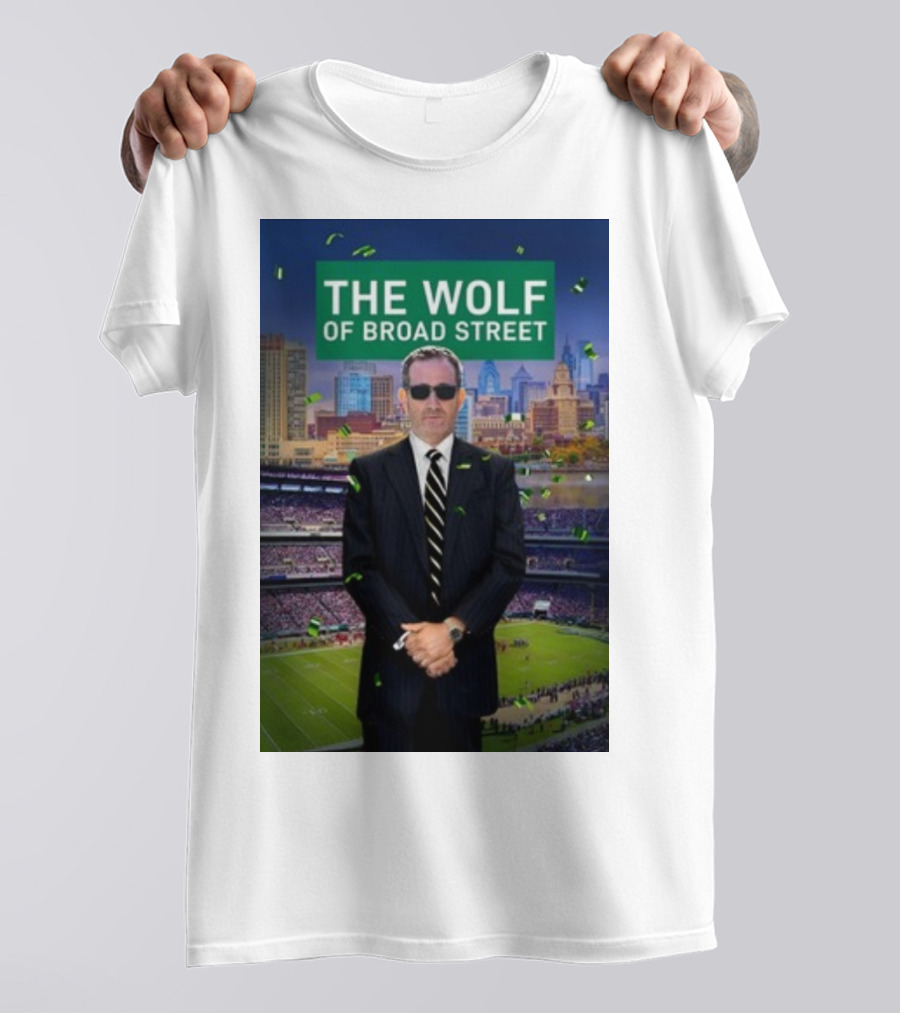 The Wolf Of Broad Street Philly Football Skyline Celebrations T-Shirt