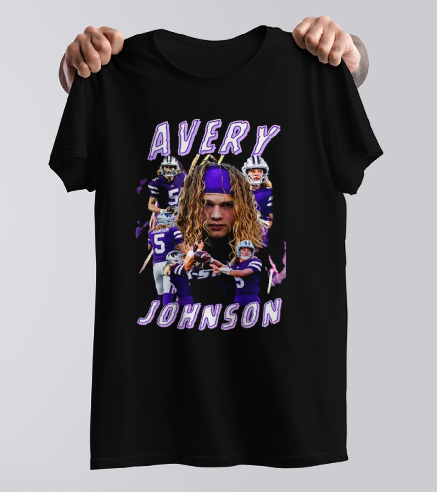 Avery Johnson Football Player Purple Jersey Action Images T-Shirt