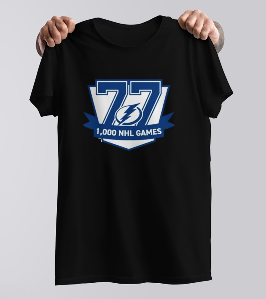 Gabby Shirley Victor Hedman 77 1,000 NHL Games T-Shirt