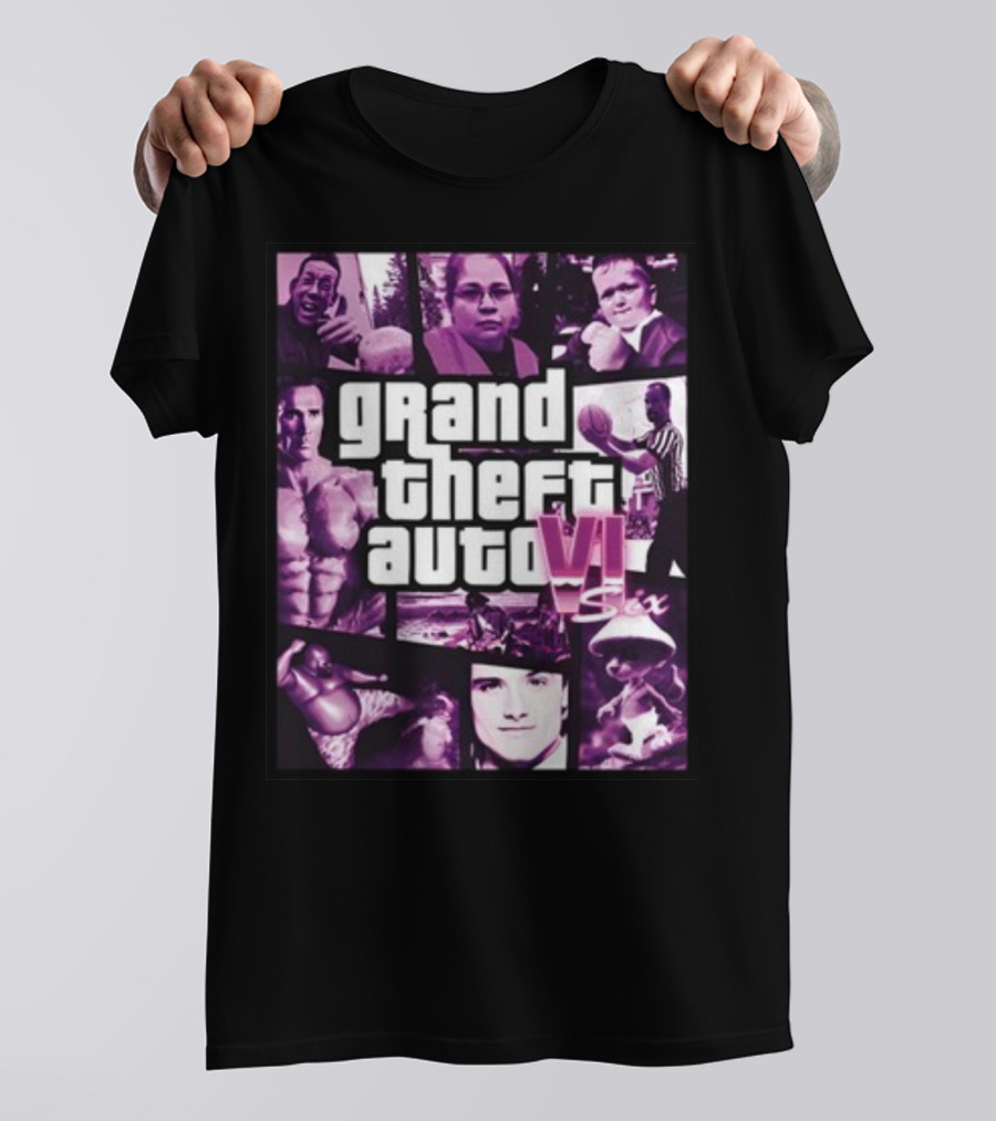 Galleryno8 Grand Theft Auto VI Six Gta 6 T-Shirt