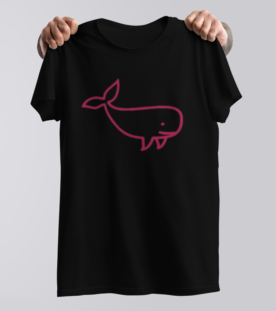 Awhalefact Big Whale Line Drawing T-Shirt