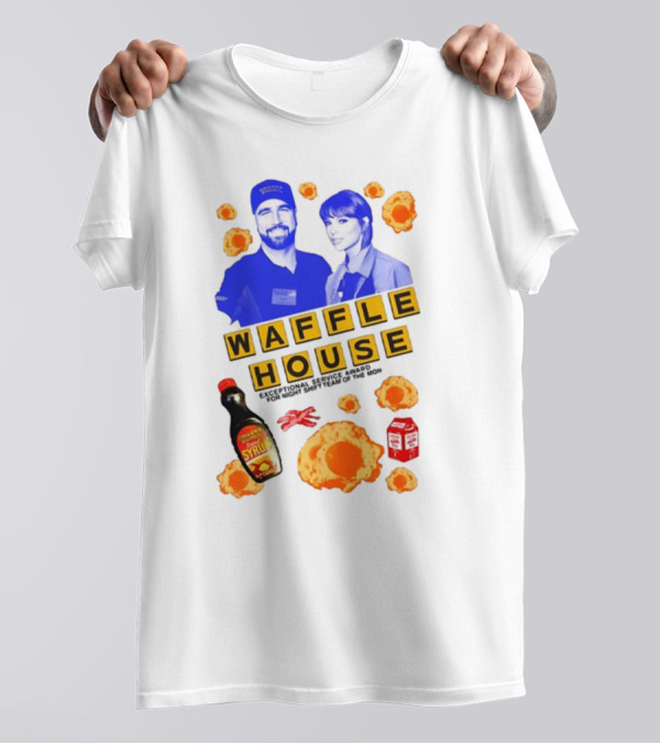 Waffle House Night Shift Team Exceptional Service Award Featuring Syrup Eggs And Milk T-Shirt