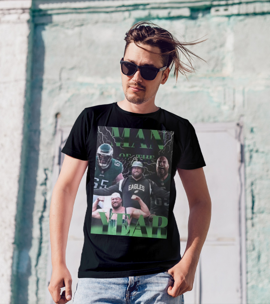 Man Of The Year Eagles Lane Johnson Player T-Shirt