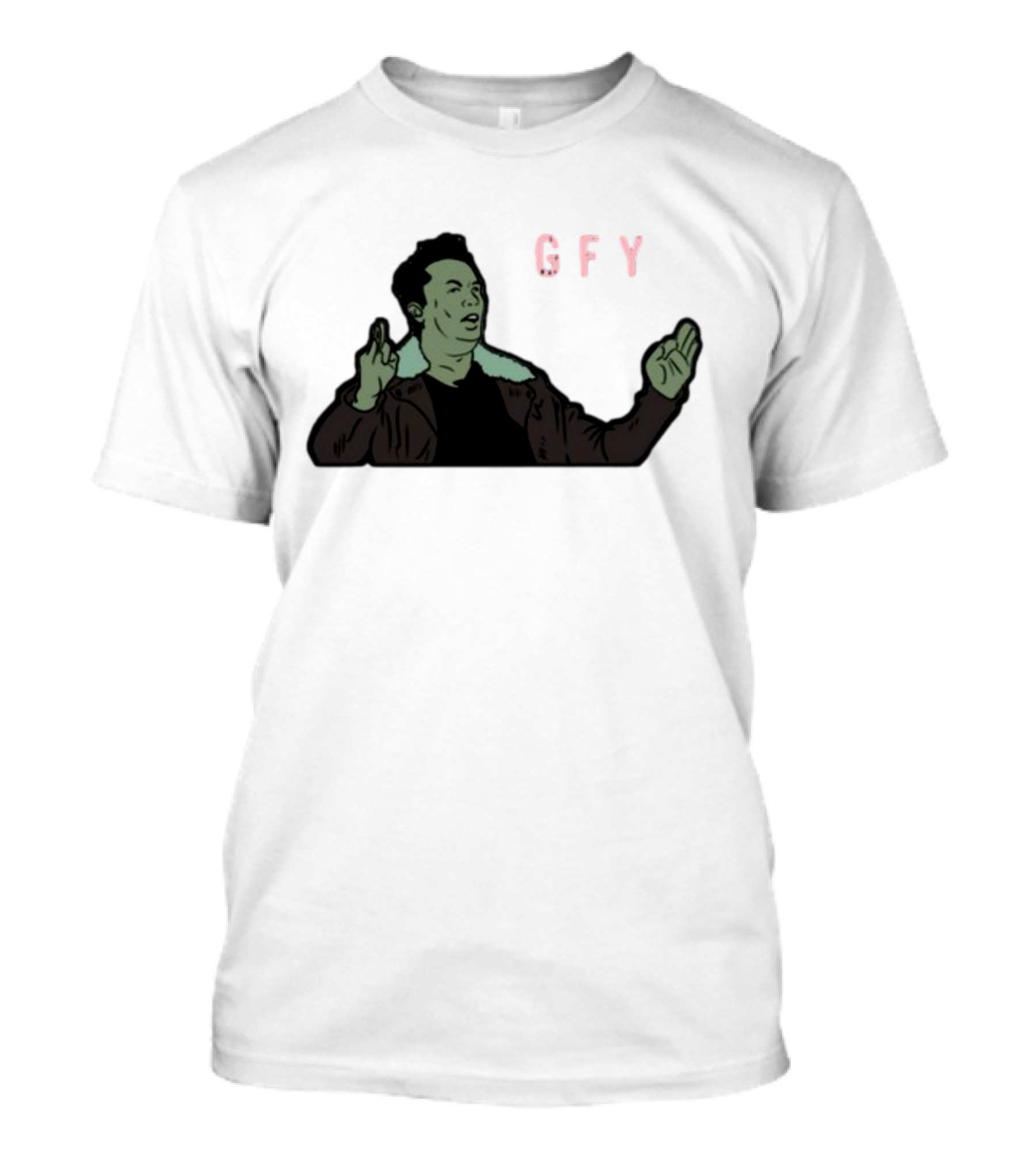 Elon Musk GFY Iconic Gesture Satirical Meme T-Shirt
