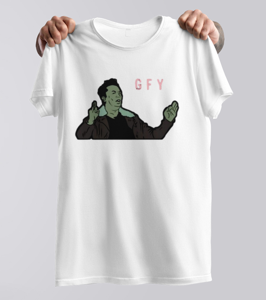 Elon Musk GFY Iconic Gesture Satirical Meme T-Shirt