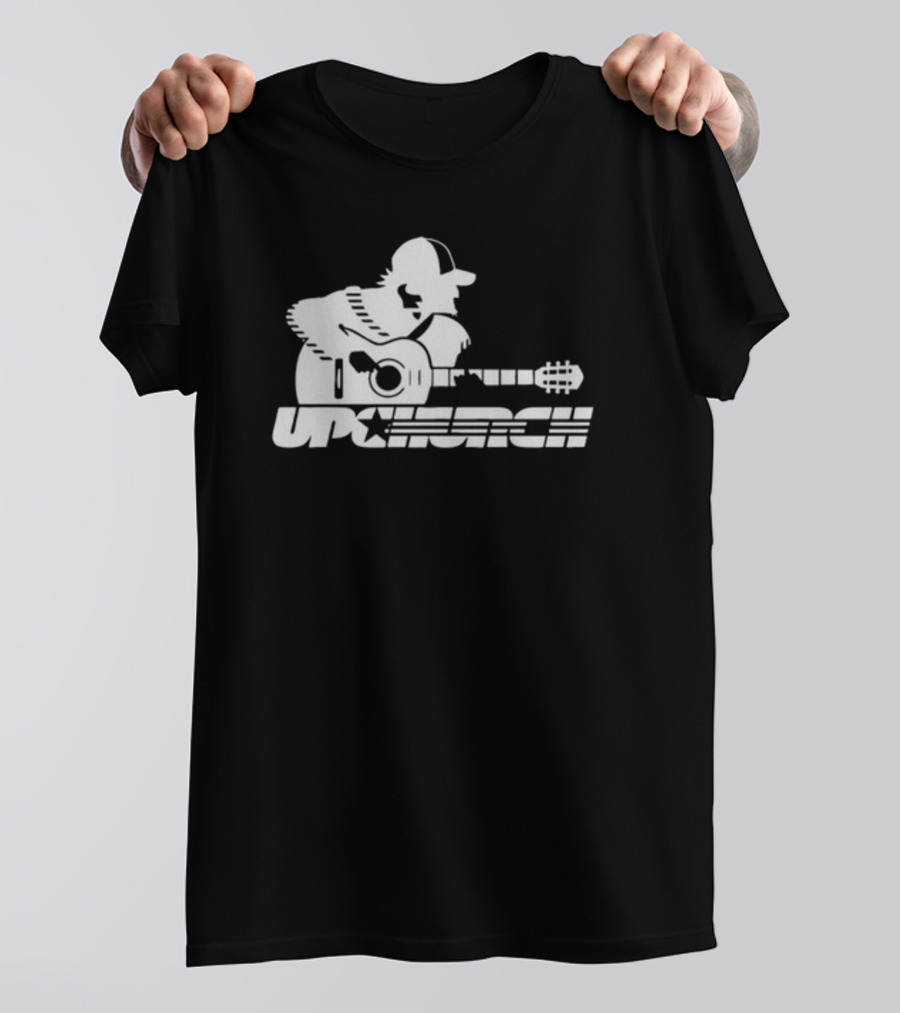 Upchurch Acoustic Guitar Player Silhouette With Star Text T-Shirt