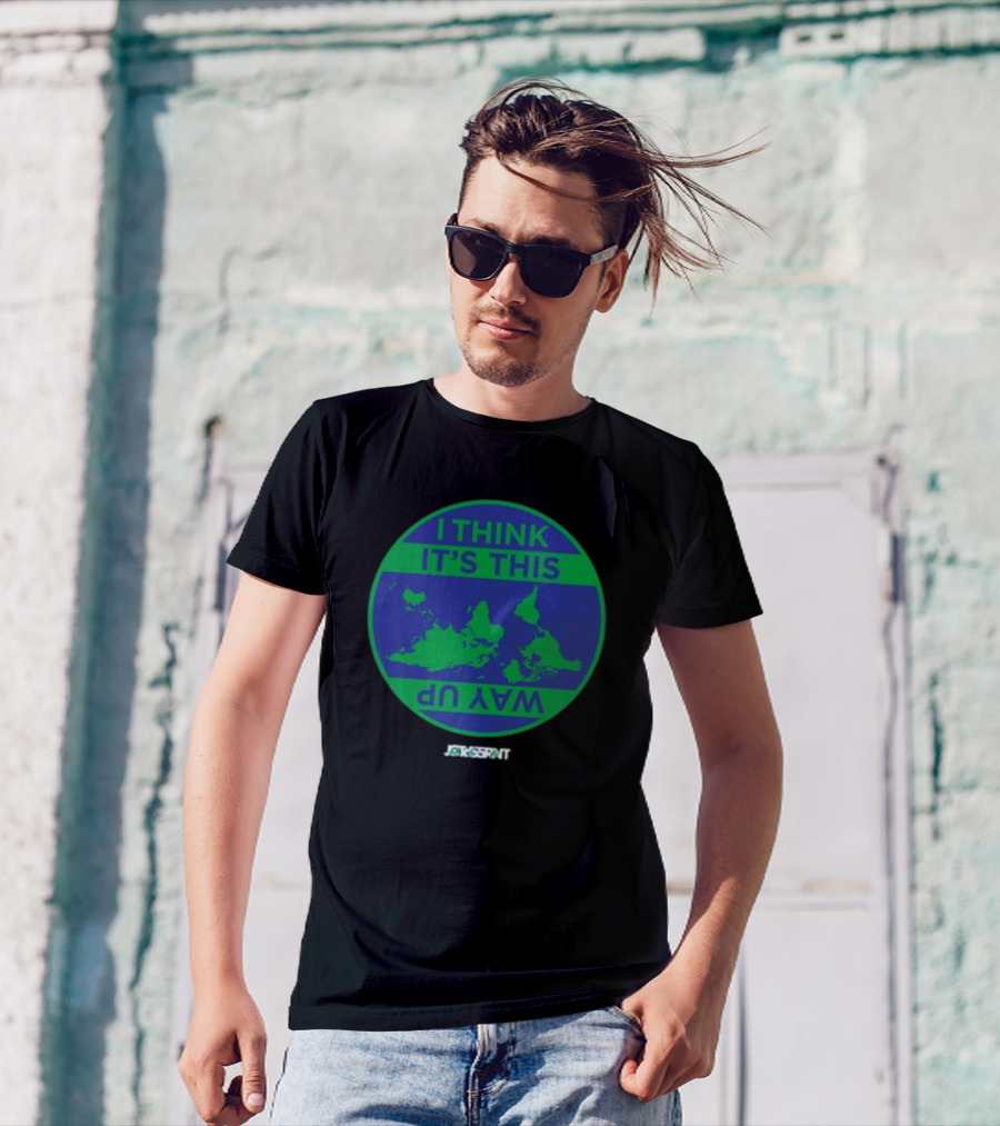 Jacksprat I Think It's This Way Up Green Blue Map T-Shirt