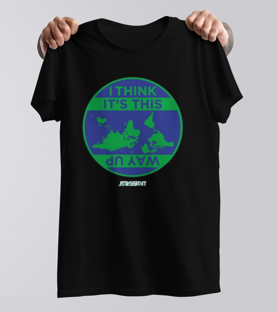 Jacksprat I Think It's This Way Up Green Blue Map T-Shirt