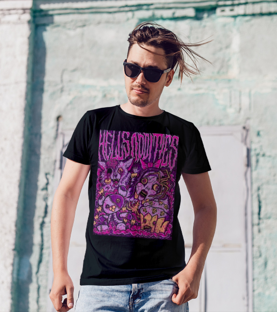 Hells Oddities Creepy Doll Zombie Cupcake Cat Monster Bits N' Pieces T-Shirt