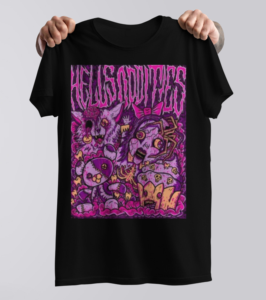 Hells Oddities Creepy Doll Zombie Cupcake Cat Monster Bits N' Pieces T-Shirt
