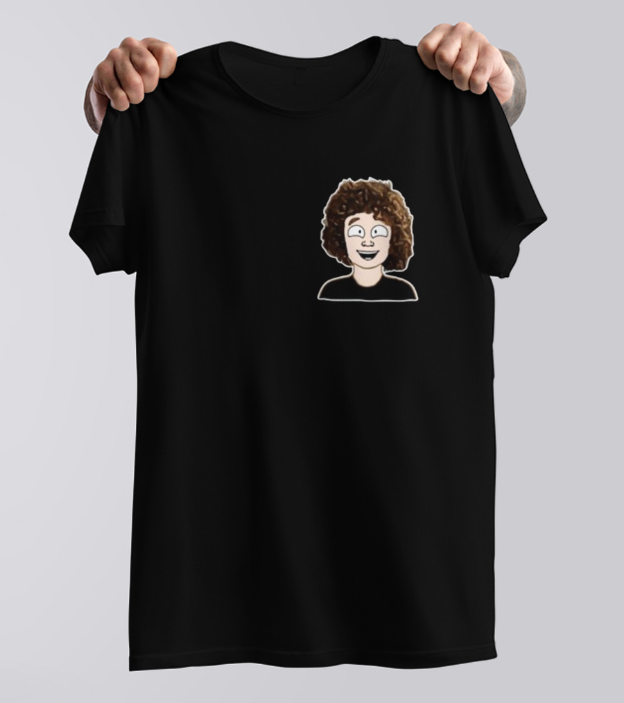 Nelson Neumann Cartoon Character With Curly Hair T-Shirt