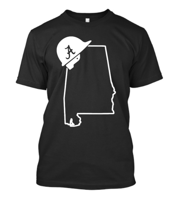 Alabama State Outline With Safety Helmet Featuring A T-Shirt