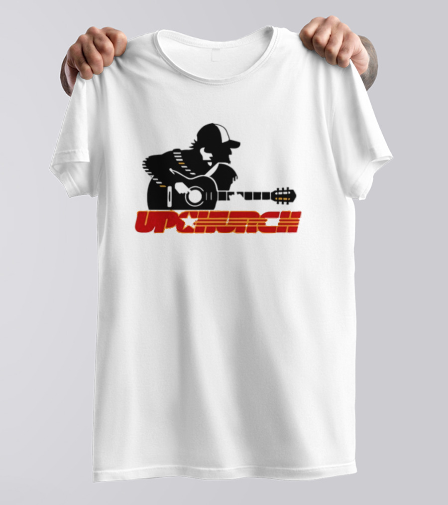 Upchurch Yellow Black Red Silhouette Guitar Player T-Shirt