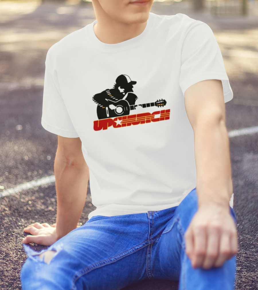 Upchurch Yellow Black Red Silhouette Guitar Player T-Shirt