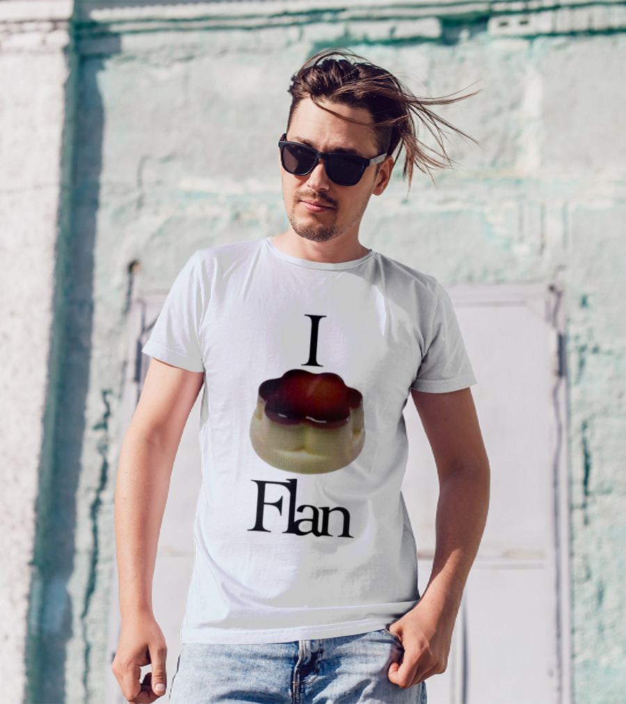 Cybermrcury I Love Flan Dessert Icon With Text Flan T-Shirt