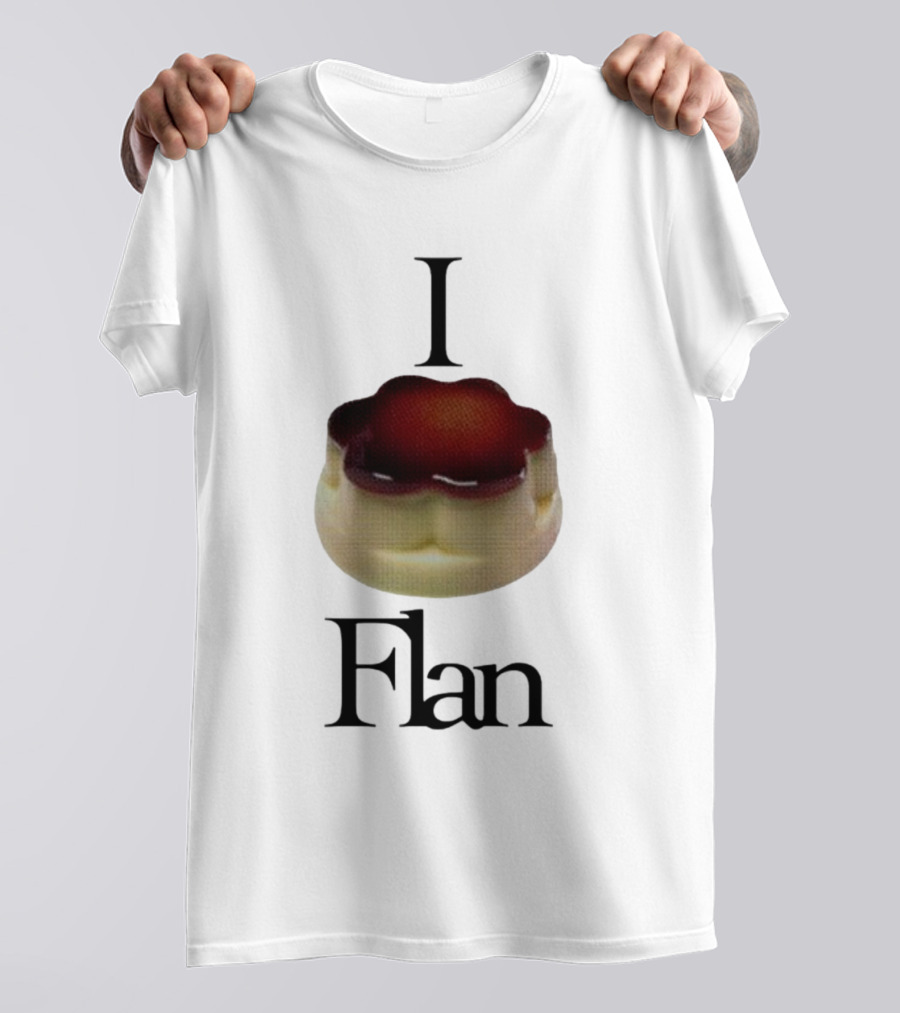 Cybermrcury I Love Flan Dessert Icon With Text Flan T-Shirt