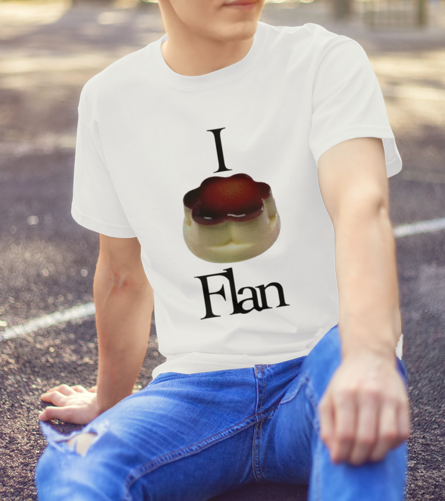 Cybermrcury I Love Flan Dessert Icon With Text Flan T-Shirt