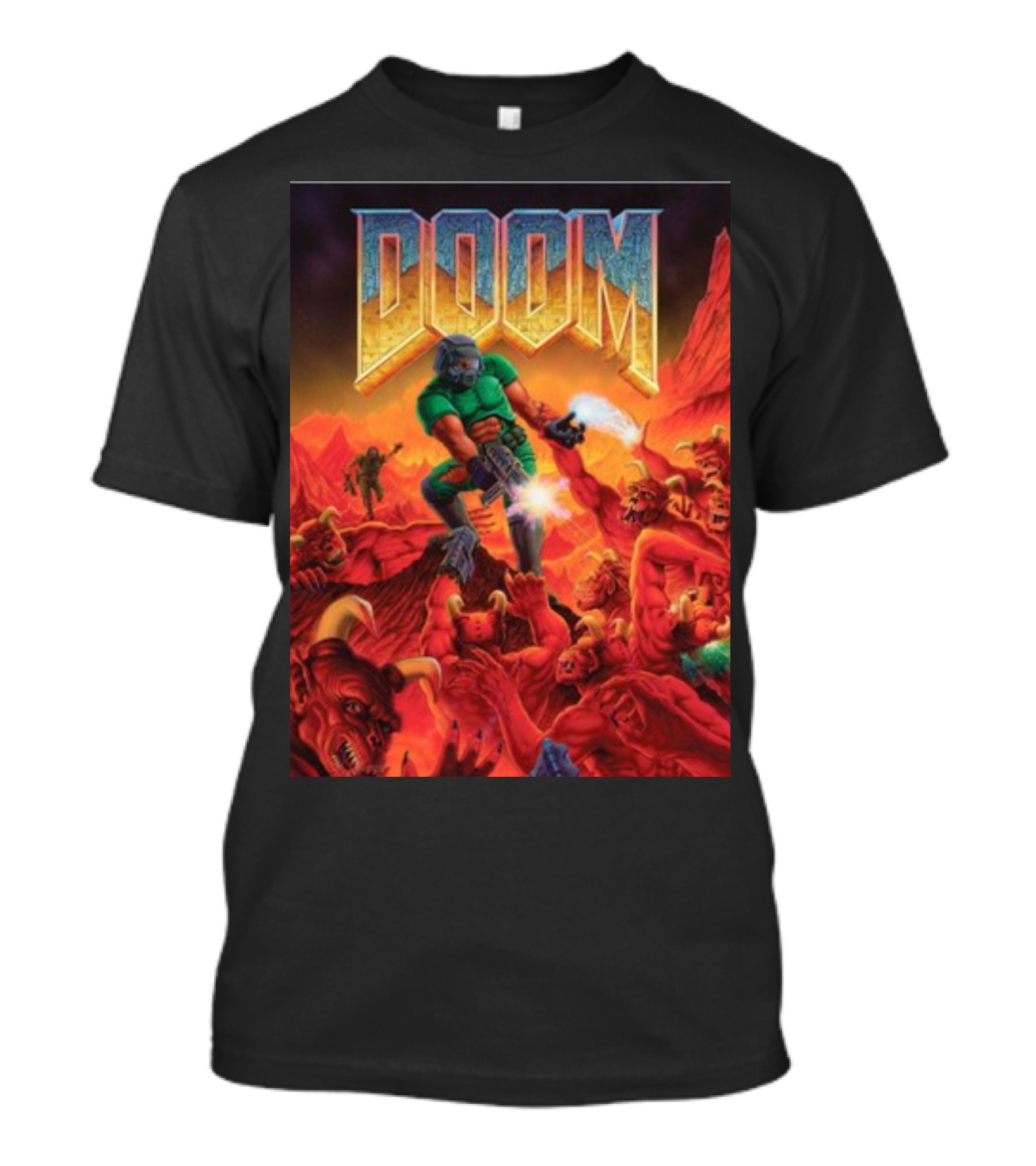 Doom 1993 Classic Poster Art Steam Key Retro Action Game T-Shirt