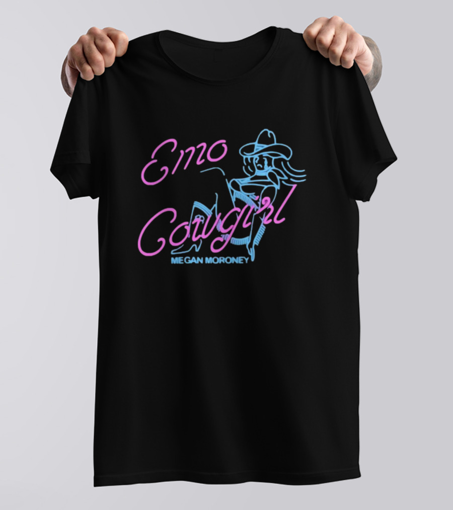 Emo Cowgirl Megan Moroney Vintage Neon Style Drawing T-Shirt