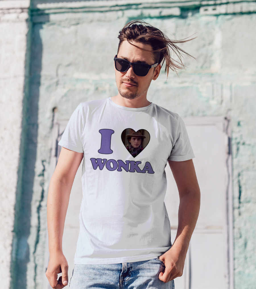 Mustardyardpress I Heart Wonka Hat And Scarf Character Image T-Shirt