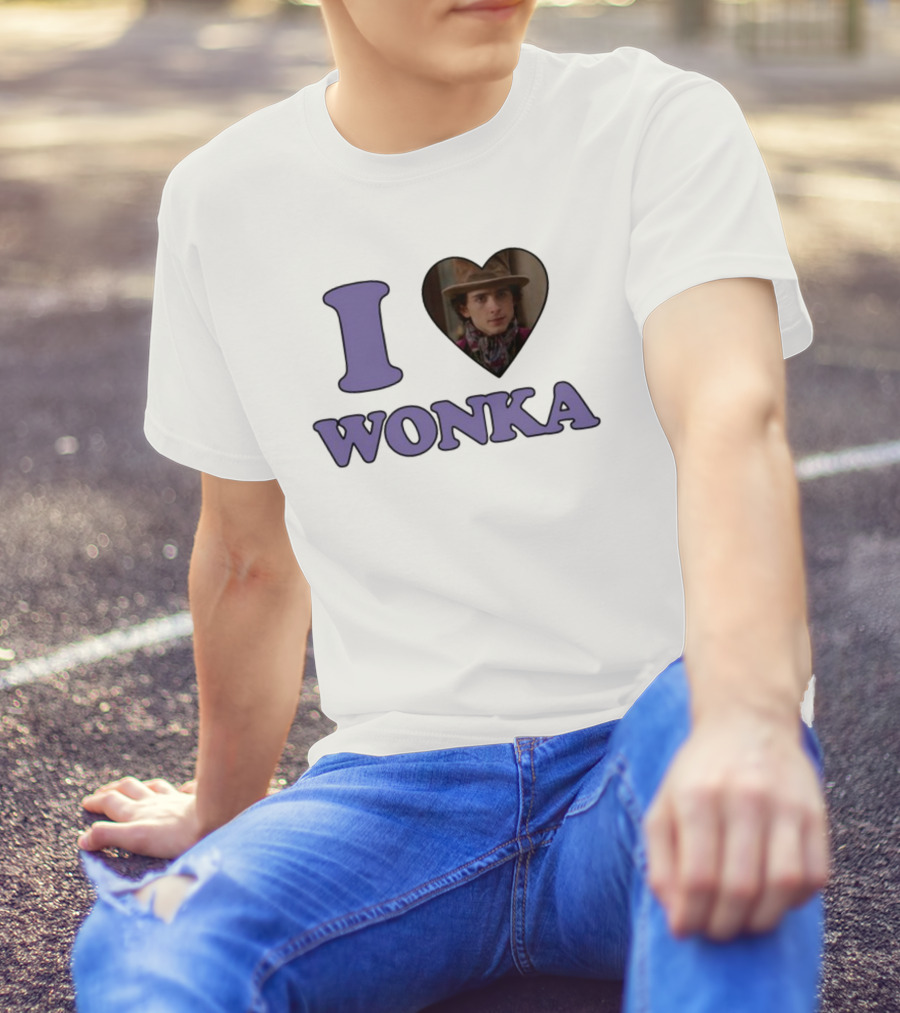 Mustardyardpress I Heart Wonka Hat And Scarf Character Image T-Shirt