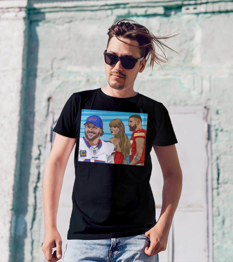 Carlcordesart Distracted Girlfriend Buffalo Bills Kansas City Chiefs T-Shirt