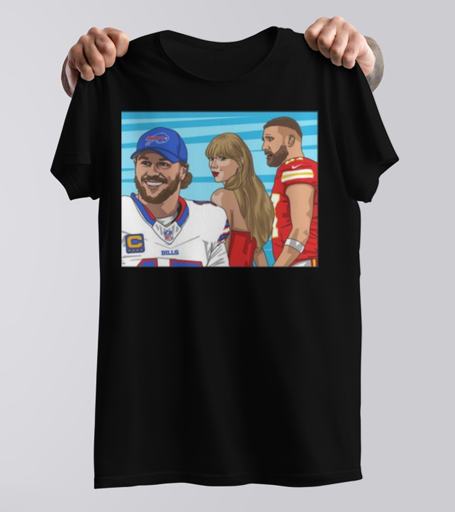 Carlcordesart Distracted Girlfriend Buffalo Bills Kansas City Chiefs T-Shirt