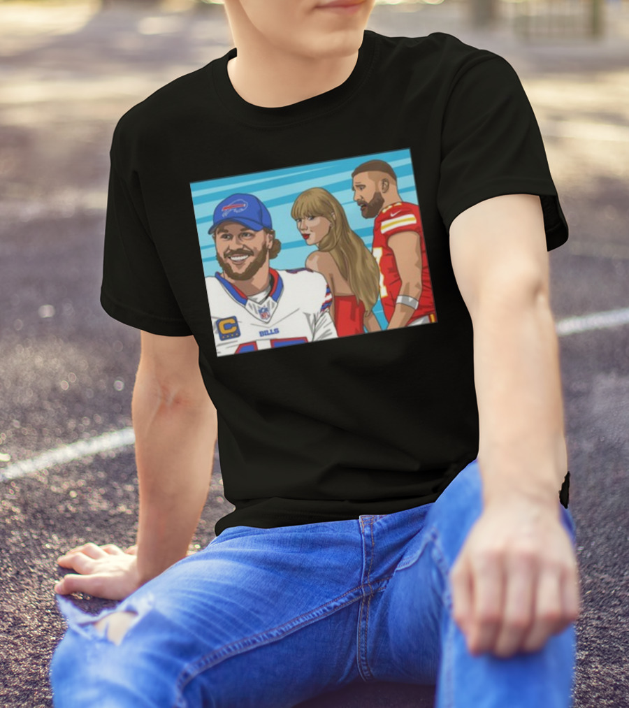 Carlcordesart Distracted Girlfriend Buffalo Bills Kansas City Chiefs T-Shirt
