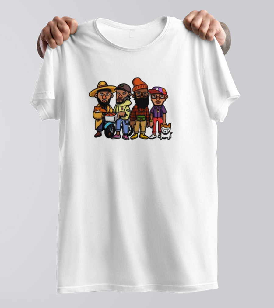 Lolwtferic Hipster Outfit Cartoon Crew With Dog T-Shirt