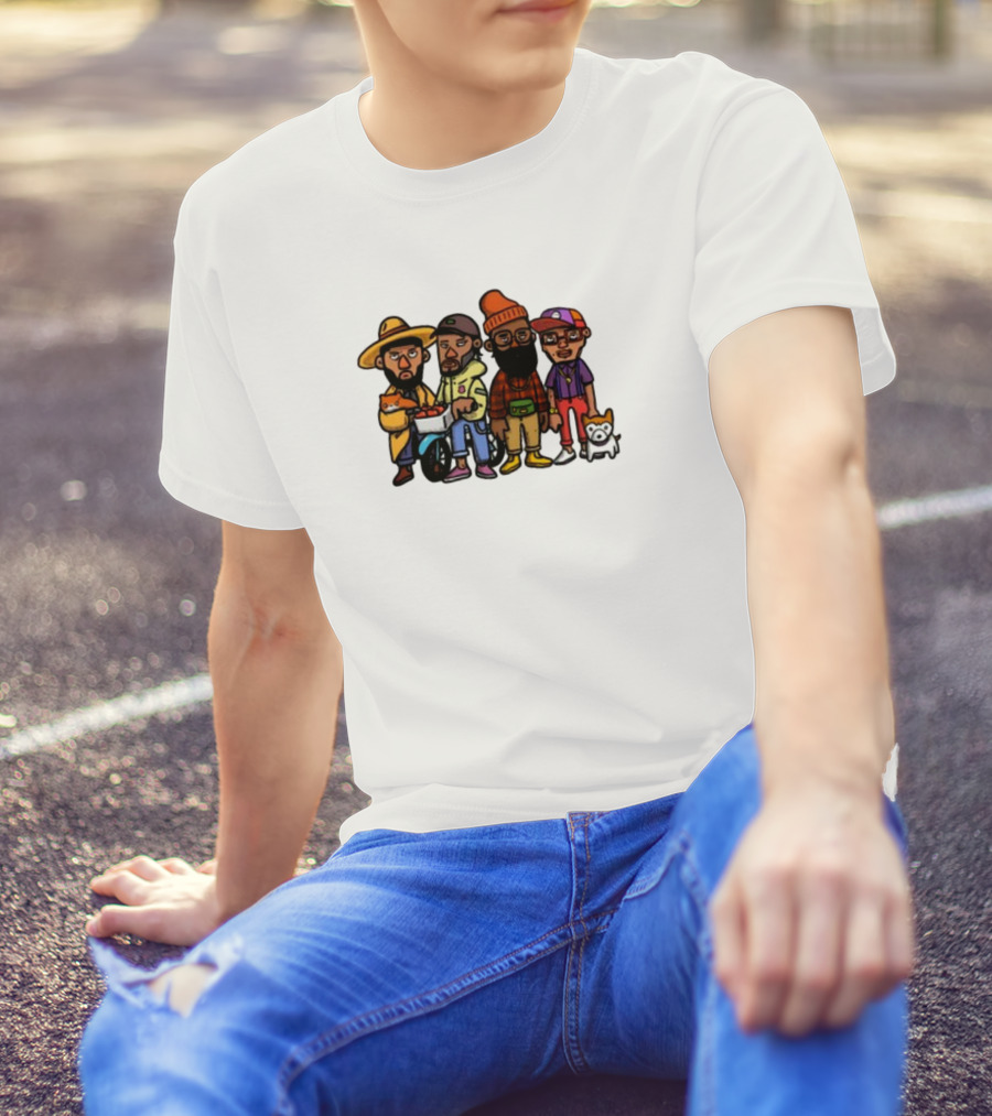Lolwtferic Hipster Outfit Cartoon Crew With Dog T-Shirt