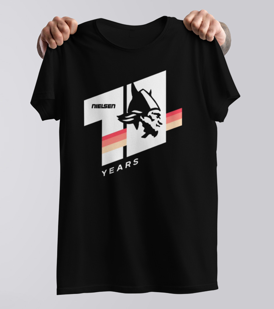Nielsen Racing Viking Logo 71 Years Retro Stripes T-Shirt