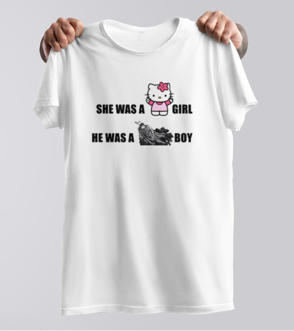 Hello Kitty She Was A Girl Sandor He Was A Boy T-Shirt