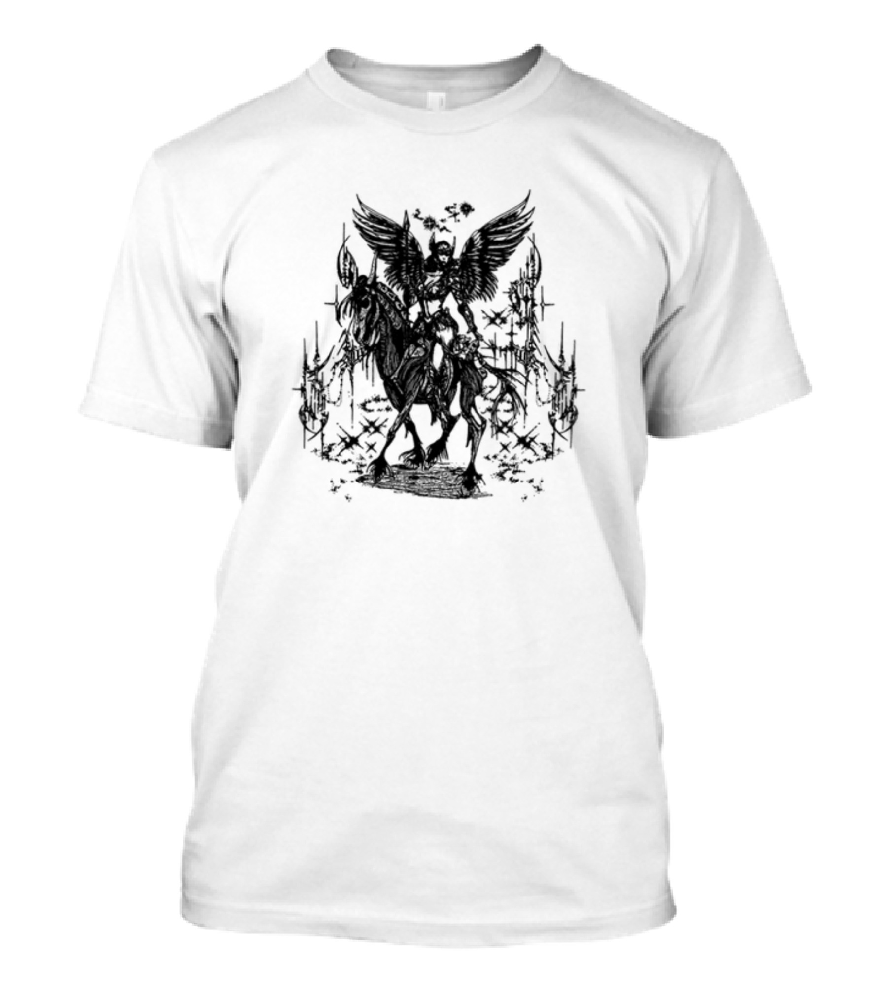 Valkyrae Skyfall Angelic Warrior On Horseback T-Shirt
