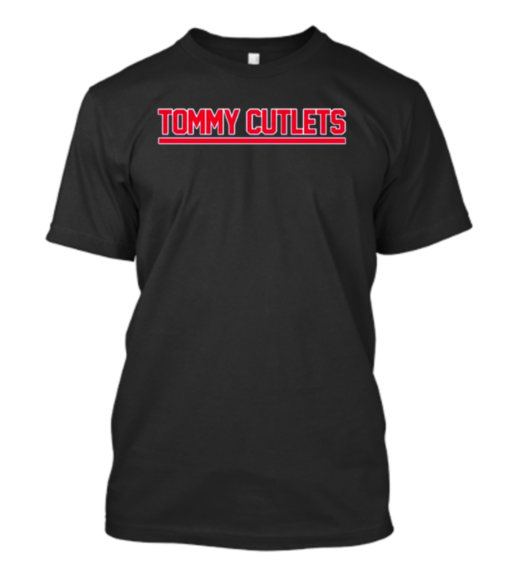 Nickyscarlotta Tommy Cutlets Bold Red Lettering T-Shirt