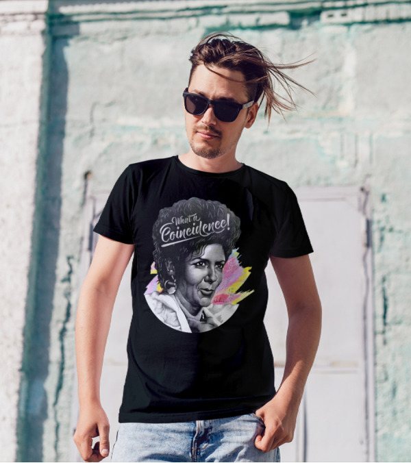 What A Coincidence Portrait With Colorful Background T-Shirt