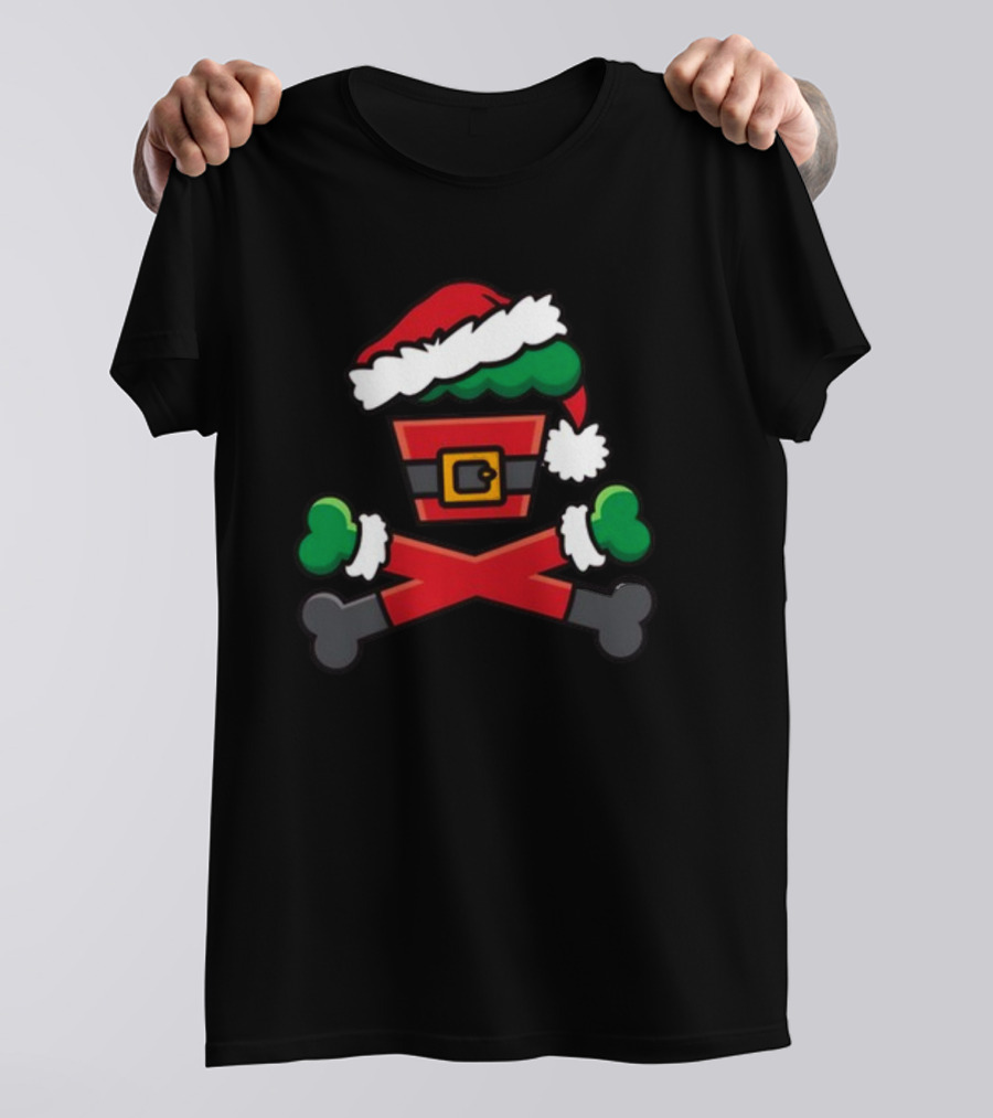 Jc Vault Grouchy Crossbones Santa Hat T-Shirt