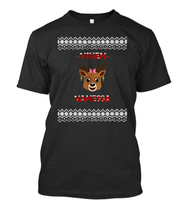Mrs Claus Vanessa Reindeer Christmas T-Shirt