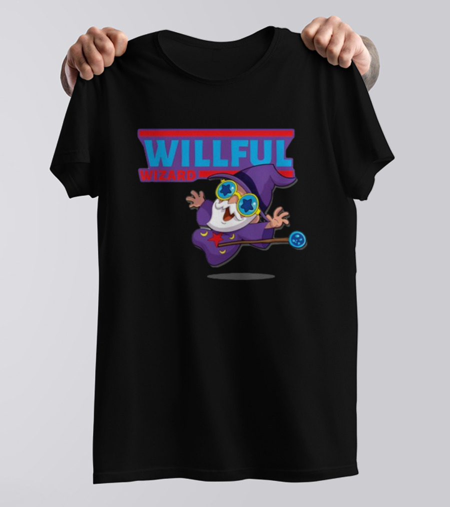 Veefriends Willful Wizard Character Willful Wizard Starry Glasses Playful Cartoon Wizard With Wand T-Shirt